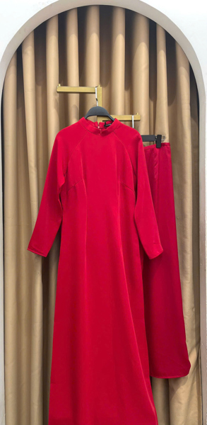 Áo dài truyền thống lụa dày trơn