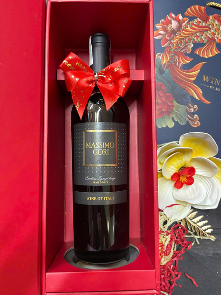 QUÀ TẾT 2026 - BỘ HỘP QUÀ + VANG Ý - ANA ROSE PRIMITIVO - 750ml 16%vol