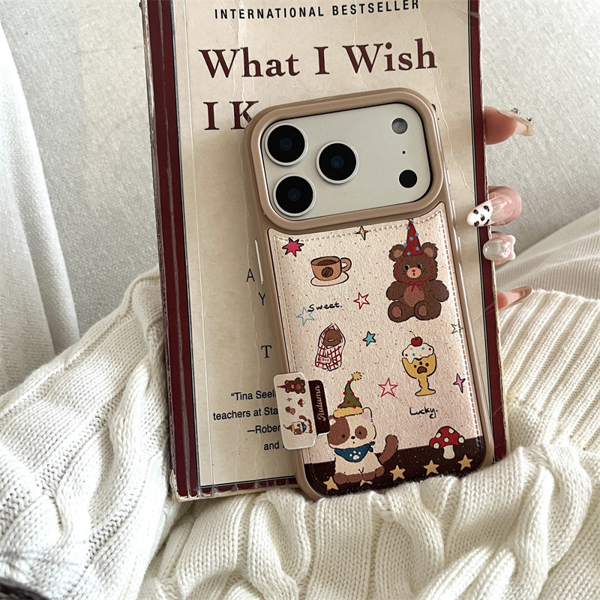 Case Gấu Nâu Sweet Lucky Viền Nâu - 15promax