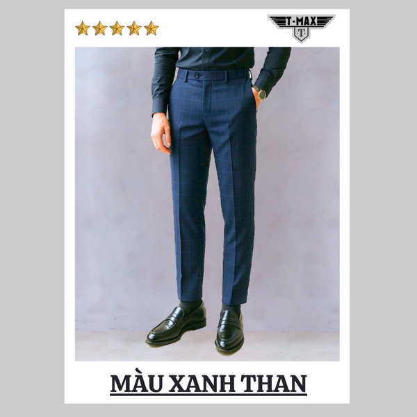 QUẦN ÂU KẺ CARO VẢI GỖ SỒI BẮC ÂU TMAX LUXURY